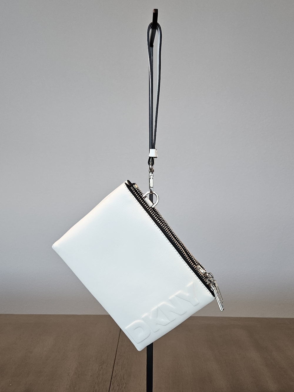 DKNY Tinsley Small Wristlet Crossbody Pouch In Marshmallow